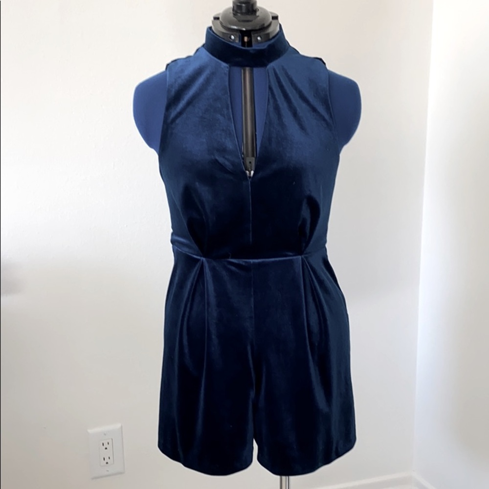 Never Worn Velvet Romper with Lace Back SZ L